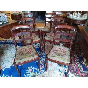 Series Of 6 Mahogany Restoration Period Chairs